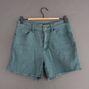 Blue denim cutoffs